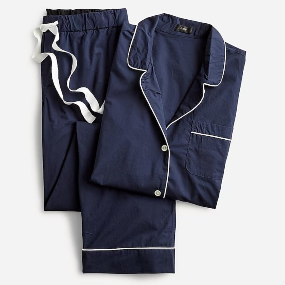 J.Crew End-on-End Cotton Long-Sleeve Pajama Set
